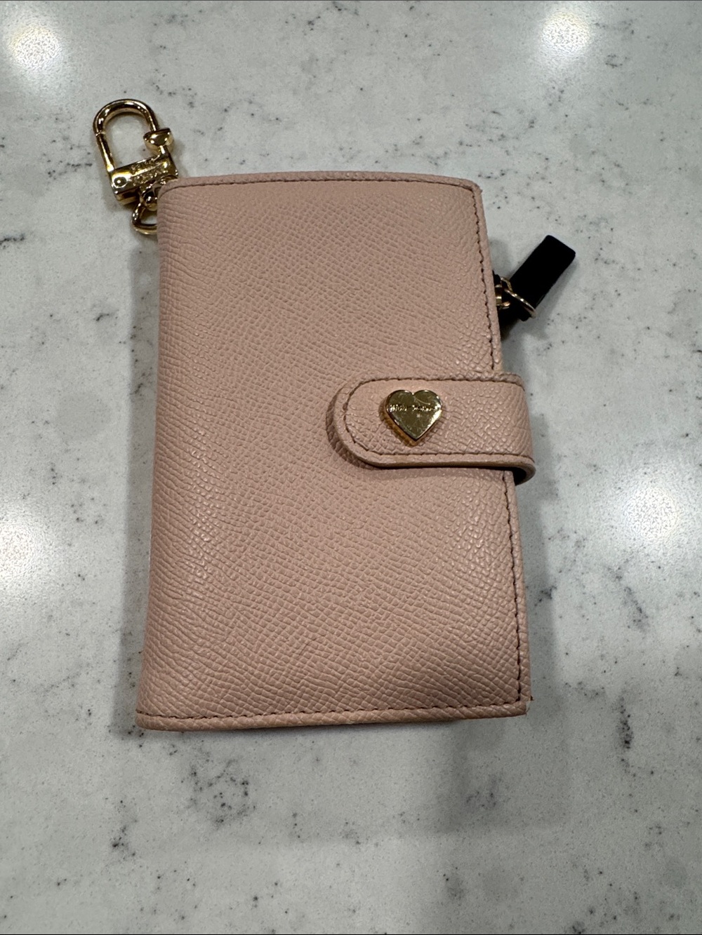 Betsey Johnson Blush Pink Women’s Leather Card Wallet Heart Accents Feminine